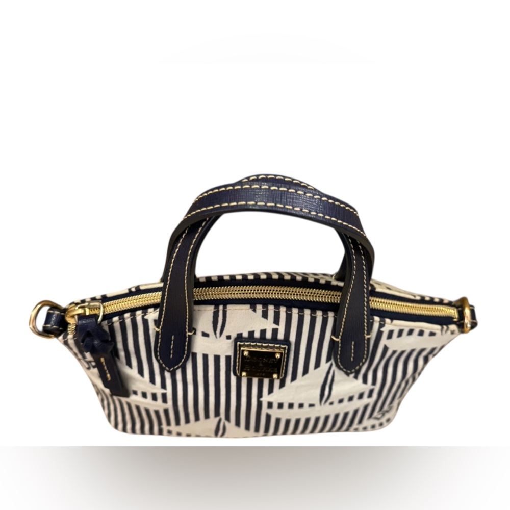Dooney & Bourke Navy and Cream Sailboat Stripe Crossbody - Picture 6 of 9